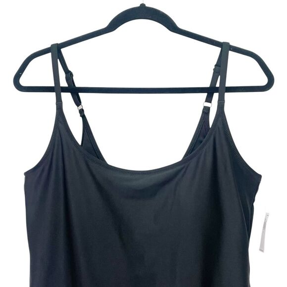 NWT Old Navy Black One Piece Swimsuit Size XL Minimal Scoop Neck Bathing Suit - Picture 5 of 12